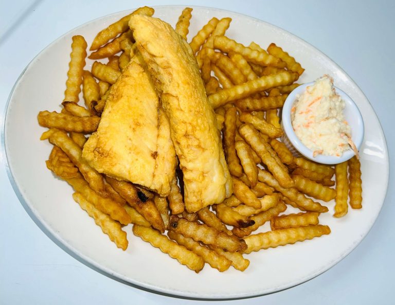 Dusted fish and chips